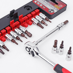 15 Pc Socket Set 1/4 In Drive <b>Torx</b> Chrome Plated For Automotive Repair - Product Image 1