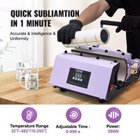 VEVOR 11-30oz Tumbler Heat Press Machine Imprimante numérique automatique pour sublimation Tumblers Purple Screen Plate Type