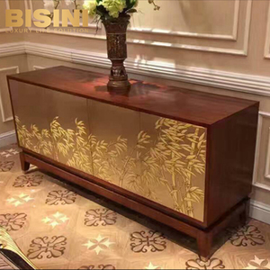 Soporte de TV de madera de caoba para sala de estar, mueble de TV con incrustaciones, pintura a mano, Estilo Vintage - Product Image 6