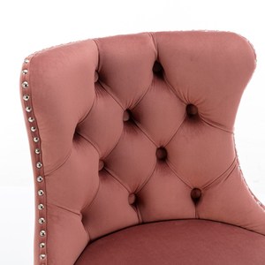 Swivel Velvet Adjustable Seat Height Modern Upholstered Dining <b>Bar</b> <b>Stools</b> Set of <b>2</b> Lightweight Comfortable Tufted Home Pub - Product Image 4