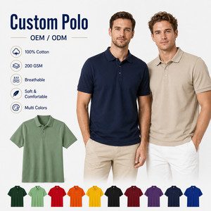 เสื้อโปโลผู้ชายติดกระดุม ผ้าฝ้าย 100% สกรีนโลโก้ได้ ระบายอากาศดี นุ่มสบาย เหมาะสำหรับธุรกิจลำลอง ขายส่ง ชุดทีมกอล์ฟ หลายสี - Product Image 1