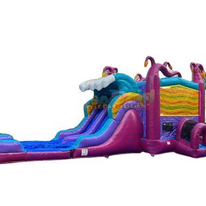 Maison de rebond commerciale pour enfants maison combo sautant pour enfants château gonflable rebondissant avec toboggan aquatique lune cavalier piscine à balles - Product Image 1