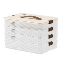 Boîte de Rangement Alimentaire Empilable en Plastique Transparent à 5 Couches et 10L, Idéale pour Aliments Secs et Raviolis, Utilisation en Cuisine - Vente en Gros Usine