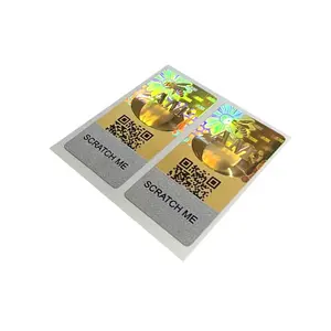 custom laser QR code sticker hologram label with serial numbers qr code