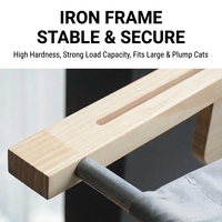 Lit pour chat en bois massif, hamac suspendu à fenêtre avec coussin en peluche, support en os de poisson, emballage carton, pour chats, OEM, vente en gros