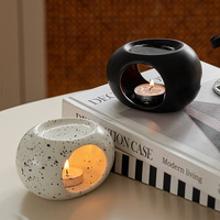 Bougeoir en céramique en forme d'oeuf Lampe à parfum Diffuseur d'aromathérapie Porte-encens pour encens