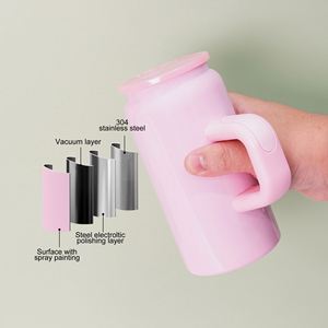 Nouveau Gobelet Isotherme de 16 oz avec Poignée, Double Paroi en Acier Inoxydable, Pack Mixte 5 Couleurs, Vente en Gros - Product Image 3