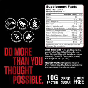 โรสเบสท์ ฮาลาล ได้รับการรับรองมาตรฐาน GMP วีแกน 100% เวย์โปรตีนไอโซเลทแบบกัมมี่ ผสมวิตามินบี 12 เพื่อการเจริญเติบโตของกล้ามเนื้อและการฟื้นฟูอย่างรวดเร็ว - Product Image 3