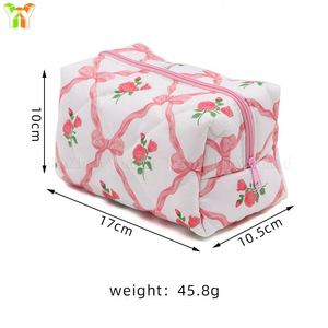 Floral <b>Makeup</b> Quilted Cosmetic Bag for Women Cosmetic Organizer Toiletries Large Capacity <b>Makeup</b> Pouch Toiletry Organizer <b>Case</b> - Product Image 4
