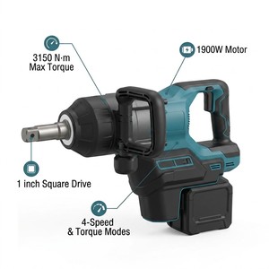 3150Nm Heavy Duty Brushless Cordless Impact Wrench Ultra High <b>Torque</b> Complete Battery Wrench <b>Set</b> for Shipyard Mining Repair - Product Image 3