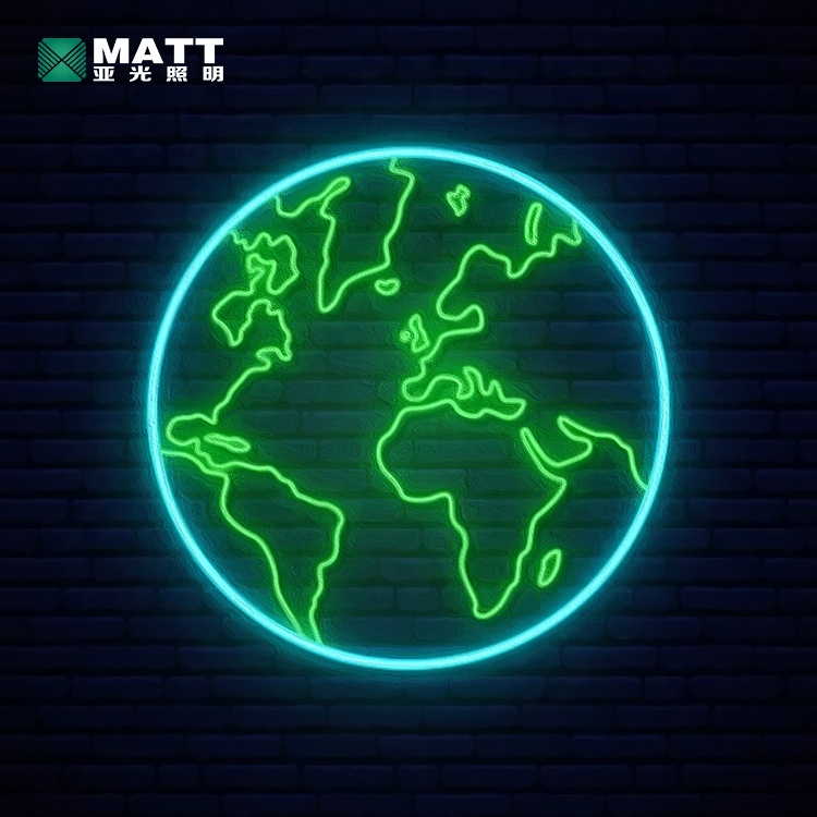 Матовая Прямая поставка Земля неоновая вывеска планета светодиодная неоновая световая вывеска Экология галактика электронные вывески для спальни настенный Декор