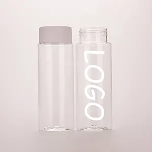 Botella de agua de plástico transparente para mascotas, botella de plástico transparente de 500ml, para zumo