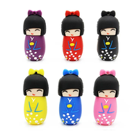 Memoria USB con Diseño de Muñeca Japonesa en Kimono, 128GB, Silicona, Regalo para Niños, 64GB, 32GB