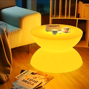 LED <strong>bar</strong> Dining Table Decorative Hourglass Shaped Patio Table Portable Courtyard <strong>Outside</strong> Coffee Tables Feature with Waterproof - Product Image 4