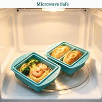 Contenants de congélation réutilisables en silicone avec couvercle hermétique, 2 compartiments, 350 ml et 500 ml, pour soupes, sauces et aliments pour bébés