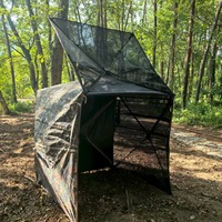 Nouvelle Tente de Chasse Camouflage 360° Transparente, Abri Quatre Saisons à Ouverture Rapide pour Observation des Oiseaux
