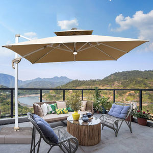 Parasols <span class=keywords><strong>de</strong></span> jardin Roma <span class=keywords><strong>de</strong></span> luxe <span class=keywords><strong>haut</strong></span> <span class=keywords><strong>de</strong></span> <span class=keywords><strong>gamme</strong></span>, modernes, imperméables, à double auvent, en aluminium, grands parasols cantilever pour patio, plage et parc - Product Image 2