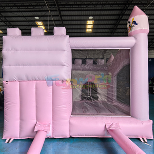 บ้านเป่าลมสำหรับเด็กกลางแจ้งปาร์ตี้จั๊มเปร์ปราสาทเด้งกระเด้งได้สีชมพู - Product Image 2