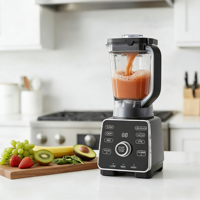 Blender électrique robuste de 1400 W avec commande à bouton, faible niveau sonore, récipient sans BPA, presse-agrumes et mixeur alimentaire pour la maison