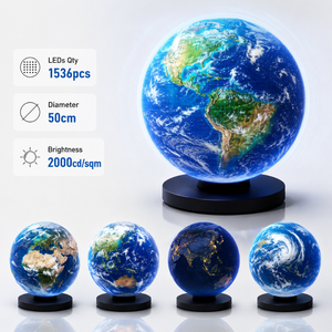 Esfera LED Holográfica 3D de 50CM, Bola Holográfica Giratoria para Exhibiciones en Tiendas, Eventos de Museos, Bola de Holograma 3D, Esfera LED - Product Image 1