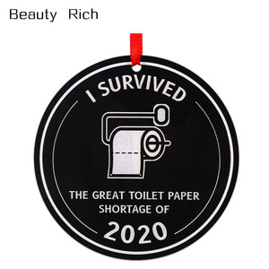 I Survived,The Great <strong>Toilet</strong> <strong>Paper</strong> Shortage of 2020 <strong>Toilet</strong> <strong>Paper</strong> <strong>Ornaments</strong> 3",Round,<strong>Christmas</strong> <strong>Ornaments</strong> Gift for Families Friend - Product Image 1