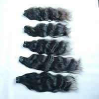 Rambut manusia asli berkualitas tinggi premium, kutikula utuh, belum diproses. Ekstensi rambut kualitas ekspor.