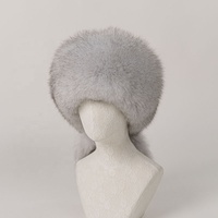 NAFA Chapeaux d'hiver en fourrure de renard blanche et chic de meilleure qualité avec taille personnalisée