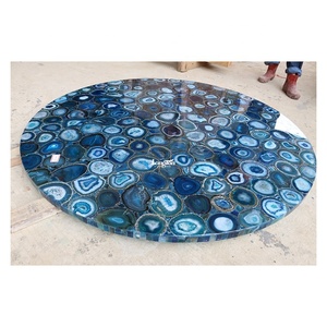 Mármol moderno de encargo del ónix de la encimera del ónix del vestíbulo del hotel de lujo de la piedra azul de la gema - Product Image 3