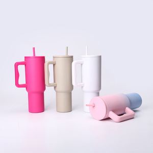 Travel <b>Car</b> H4.0 Handle <b>Mug</b> 40oz Double Wall Insulated Tumbler Lid Straw Anti-Slip ODM Custom Logo - Product Image 4