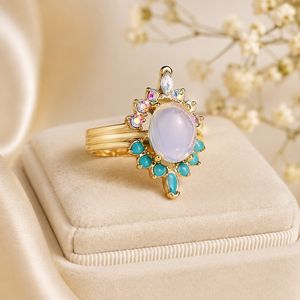 Anello a forma di fiore, gioiello da donna dal design colorato per l'uso quotidiano - Product Image 4
