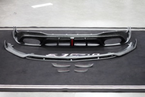 High Performance AE Style Forged Carbon Fiber Front Lip Diffuser Front Canards BODY KIT Fit for BENZ CLA45S CLA45 2020+// - Product Image 3