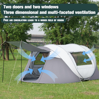 Tentes de camping automatiques à installation instantanée, portables, pliables, quatre saisons, en tissu Oxford 210D, imperméables, anti-UV, avec poteaux en fibre de verre