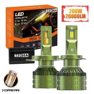 Bombilla LED para Faros Delanteros Redsea OEM ODM R5 200W 20000LM H7 Canbus, <span class=keywords><strong>4070</strong></span> CSP, Ampolleta LED H4 H1 H3 H4 H7 H11, Leds 9005 9006 - Product Image 1