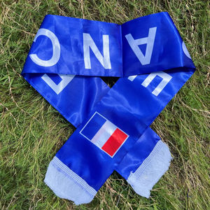 Écharpe de la France 14x130cm, double impression, drapeau de la France, écharpe de l'équipe de football, impression d'écharpe, bannière en satin française pour les fans de sport - Product Image 2