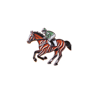 Épinglette en alliage émaillé avec logo personnalisé et impression UV, souvenir d'événement de course hippique