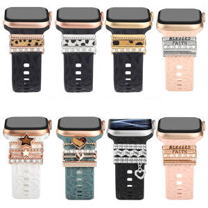 Anillo de Metal con diamantes decorativos para <span class=keywords><strong>Apple</strong></span> <span class=keywords><strong>Watch</strong></span>, pulsera de leopardo, dijes para Series <span class=keywords><strong>7</strong></span>, 6, 38, <span class=keywords><strong>40</strong></span>, 41, 42, 44, 45 <span class=keywords><strong>Mm</strong></span>, correa de silicona - Product Image 1