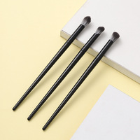 Pabrik hitam Ultra tipis ramping miring datar pegangan panjang Vegan alis Eyeliner Eye Shadow kuas rias