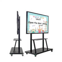 Tableau blanc interactif Hiseevieew 75 pouces 4K avec caméra pour l'éducation scolaire, panneau LED horizontal, support au sol noir