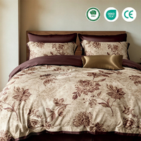 Parure de lit de luxe 100 % coton 200 fils, rafraîchissante, respirante et douce, 4 pièces, couleurs personnalisables pour l'été et la maison