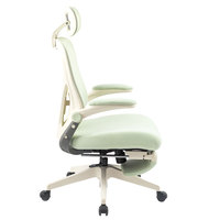 Chaise de bureau de direction ergonomique moderne avec appui-tête 3D, dossier haut en maille, accoudoirs rabattables