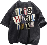 T-shirt vintage asymétrique col rond imprimé à franges pour hommes 100% coton respirant 280g tricoté écologique Street Style décontracté Emo
