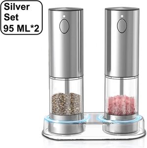 Stainless Steel Automatic Salt <b>Pepper</b> Shakers Set Electric <b>Grinder</b> Rechargeable Lithium Battery Adjustable Coarseness Dishwasher - Product Image 2