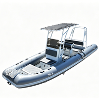 Bateau pneumatique semi-rigide (RIB) personnalisé de 5,80 m (19 pieds) avec coque en aluminium, certifié CE, en PVC Hypalon de haute qualité