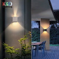 Applique murale LED noire étanche IP65 moderne, éclairage d'extérieur pour la maison