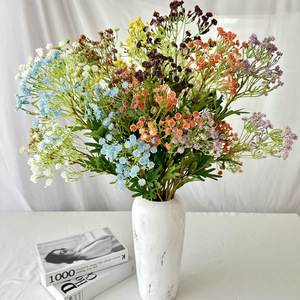 Arreglo Floral Artificial de Flores de Aliento de Bebé y Estrellas de Nieve, Decoración para Bodas y Hogar, Material Plástico - Product Image 1
