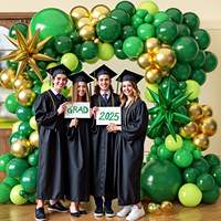 Kit d'arche de guirlande de ballons étoiles dorées vert foncé, ballons en latex avec confettis, décoration pour mariage, anniversaire, baby shower