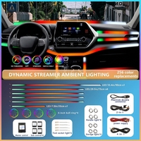 Bande lumineuse LED d'ambiance pour voiture, 64 couleurs RGB, symphonie de couleurs, contrôlée par application, éclairage décoratif intérieur