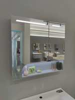 Meuble de salle de bain mural étanche avec miroir LED intelligent, coiffeuse en aluminium et acier inoxydable pour la maison