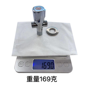 Válvula angular de cobre de doble propósito, rosca hembra de 4 puntos, acabado cromado para calentador de agua de inodoro, 3 vías, con peso de 169g - Product Image 1