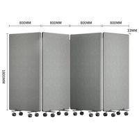 Paravents acoustiques de bureau en polyester recyclable, conformes à la norme OEKO-TEX Standard 100, insonorisants, en PET, avec roulettes